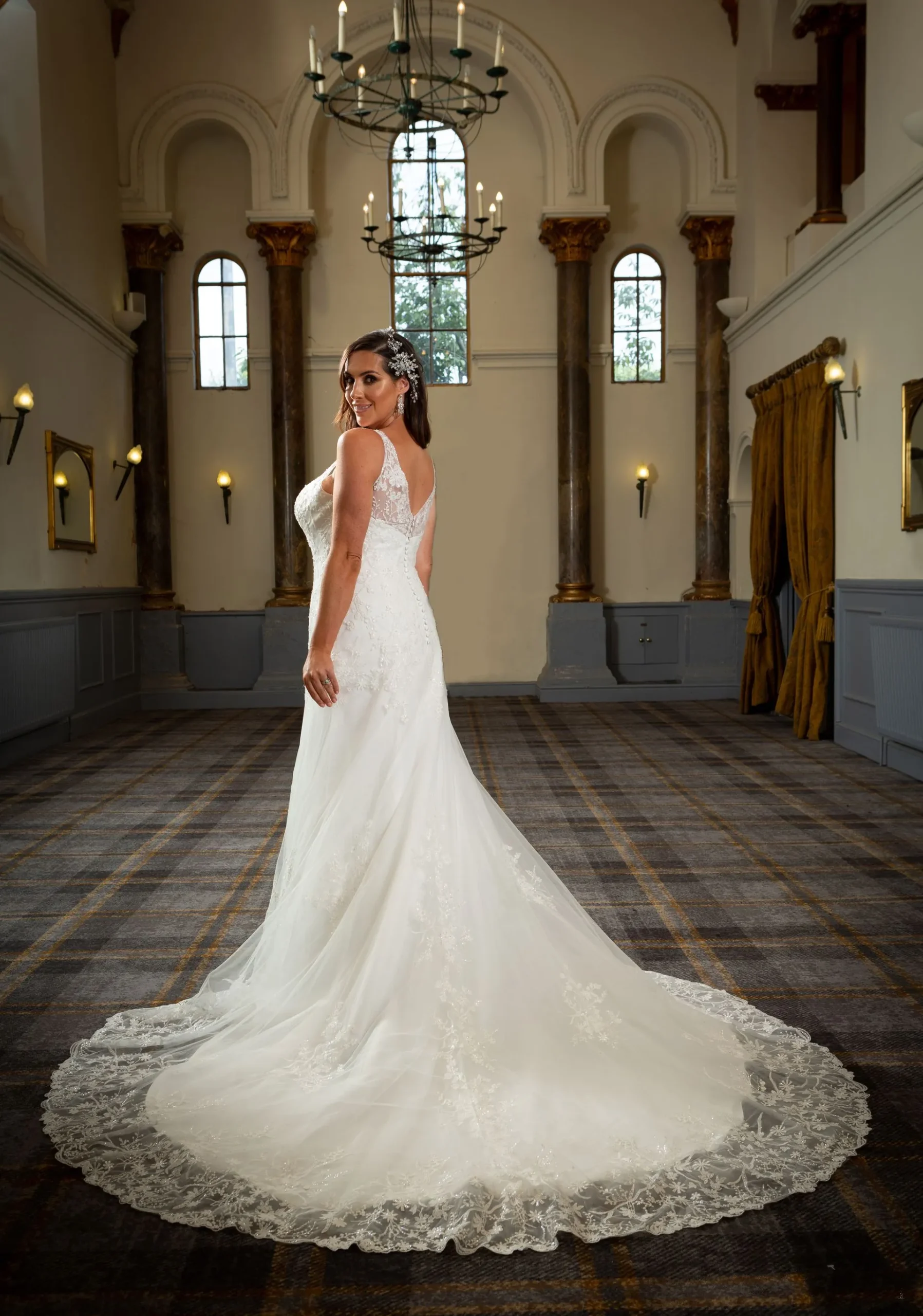 LC424 Illusion A-Line Lace Wedding Dress - Image 2