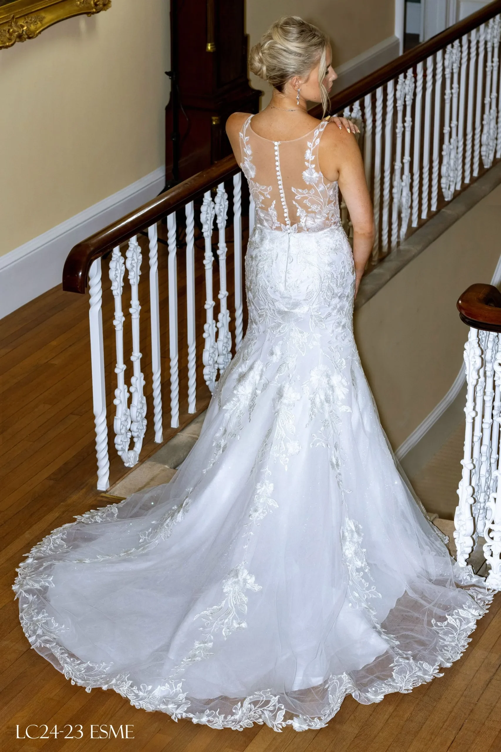LC24-23 Fit & Flare Lace Wedding Dress - Image 2