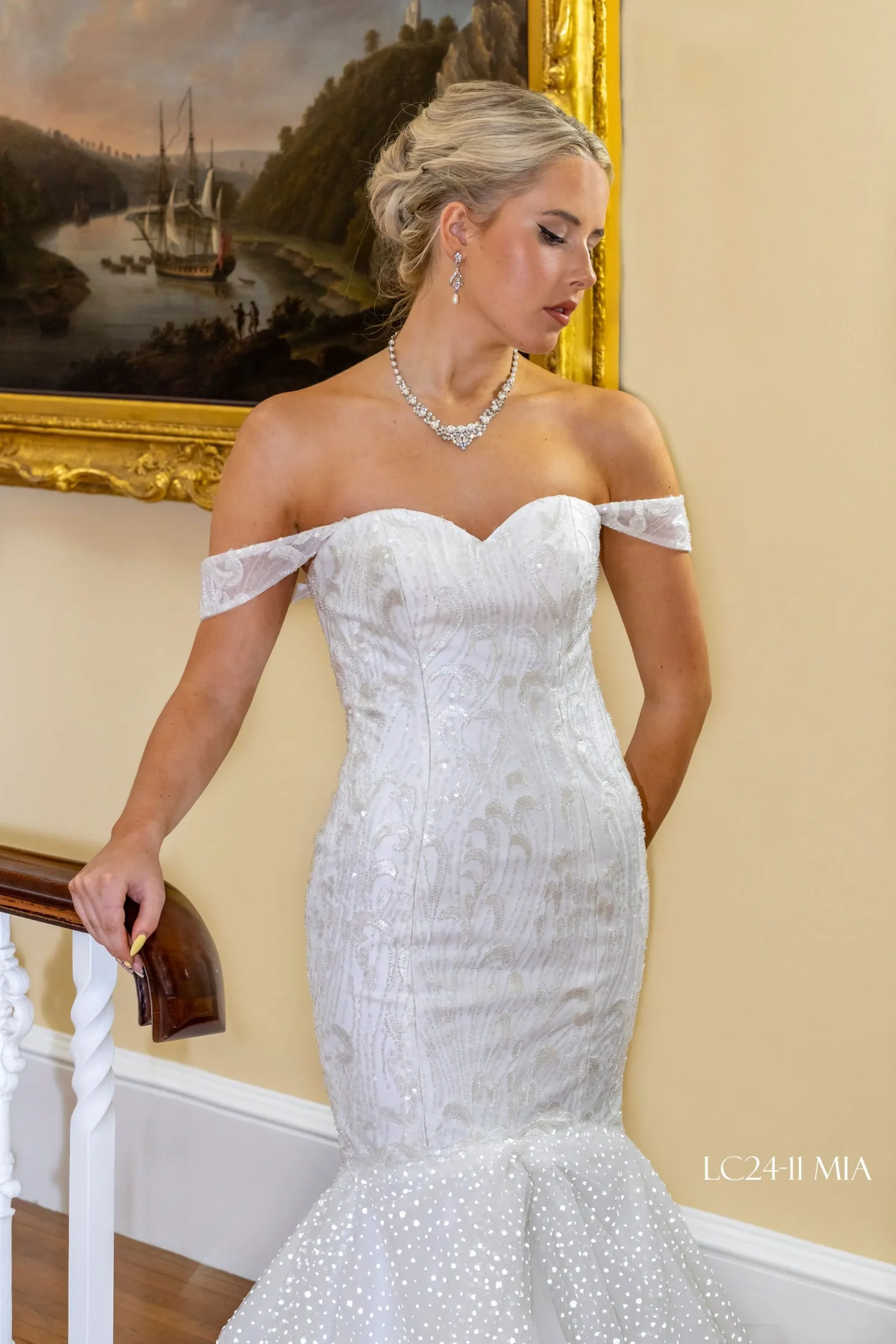 LC24-11 Beaded Lace Mermaid Wedding Dress