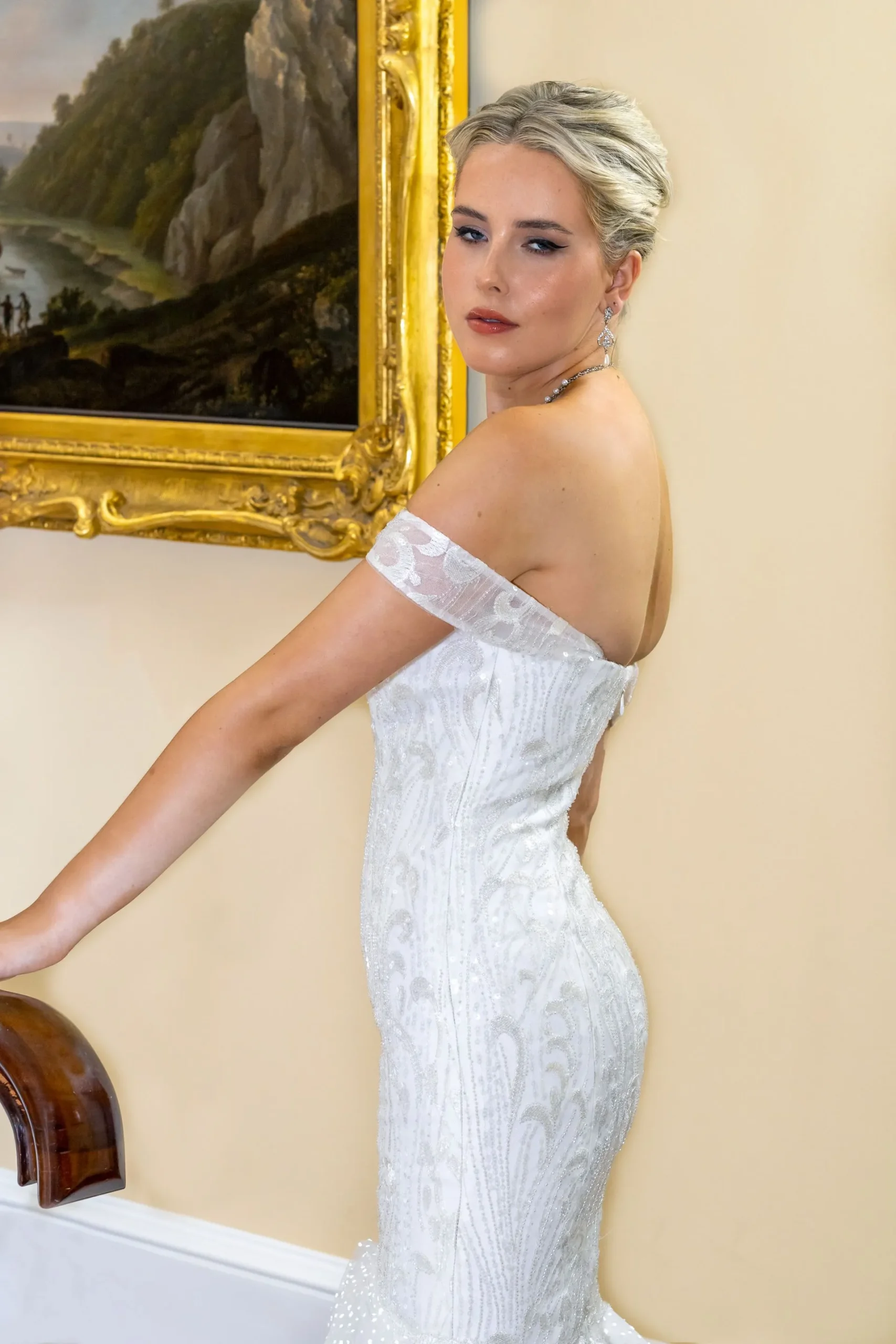 LC24-11 Beaded Lace Mermaid Wedding Dress - Image 2