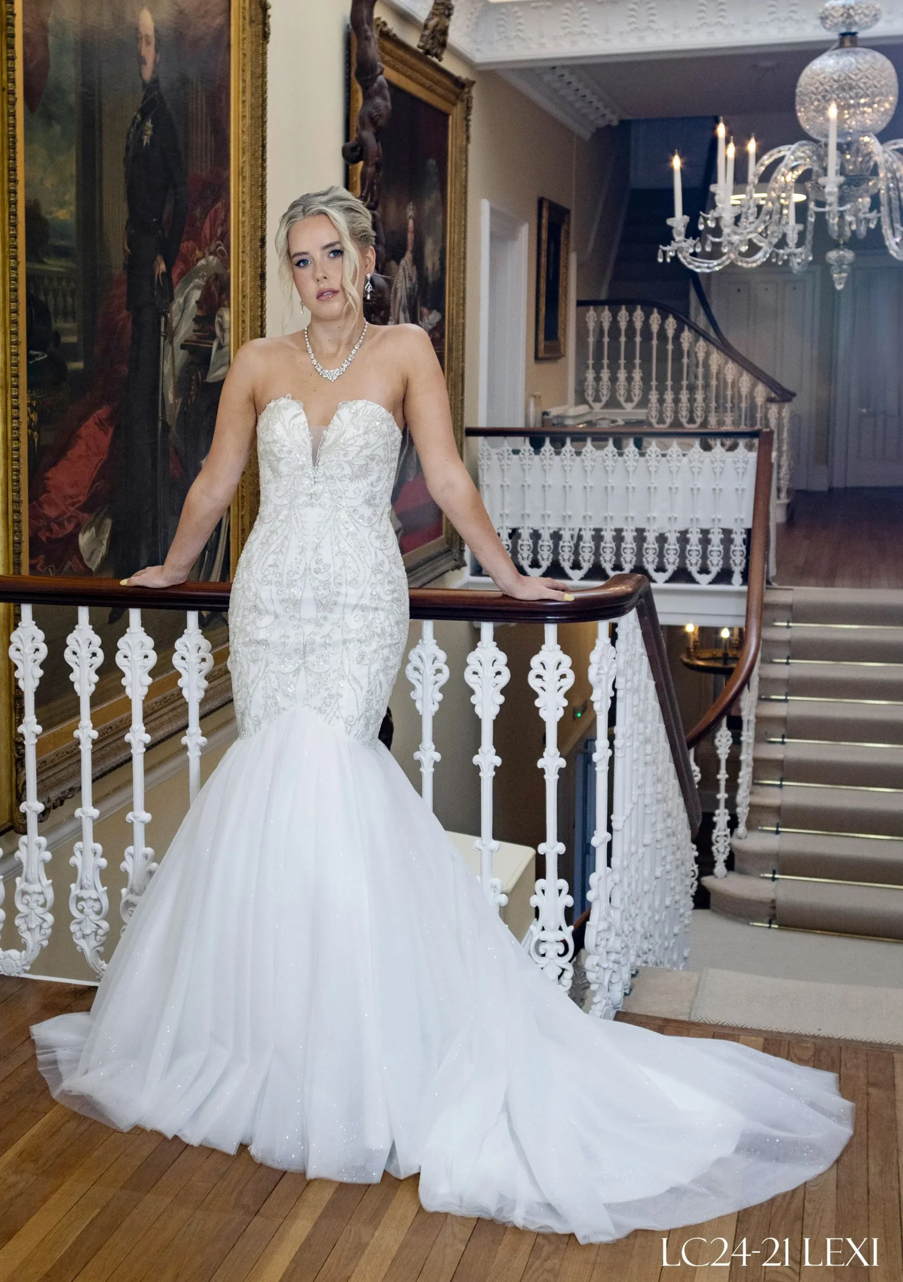 LC24-21 Strapless Crystal Mermaid Wedding Dress - Image 2