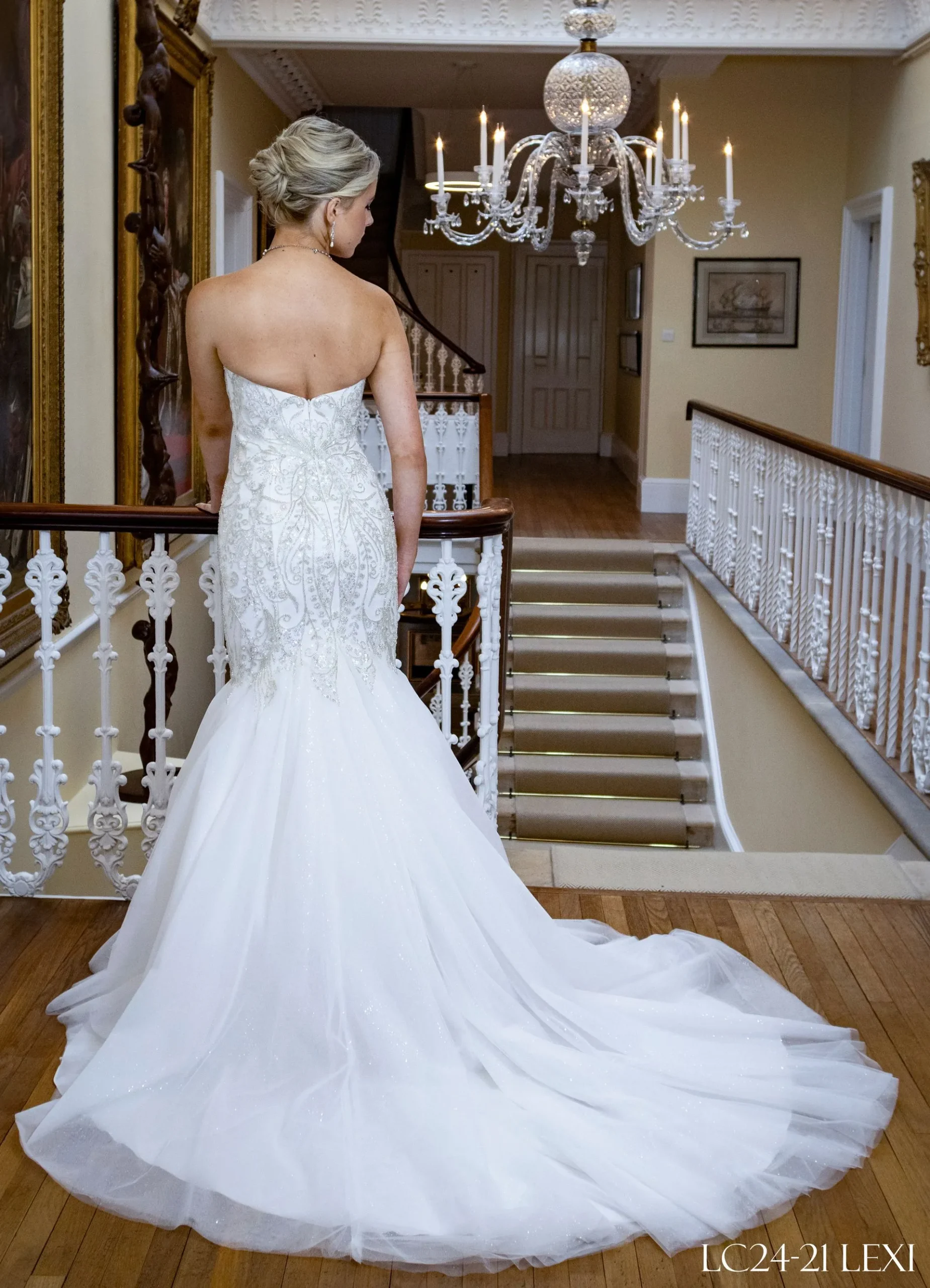 LC24-21 Strapless Crystal Mermaid Wedding Dress - Image 3