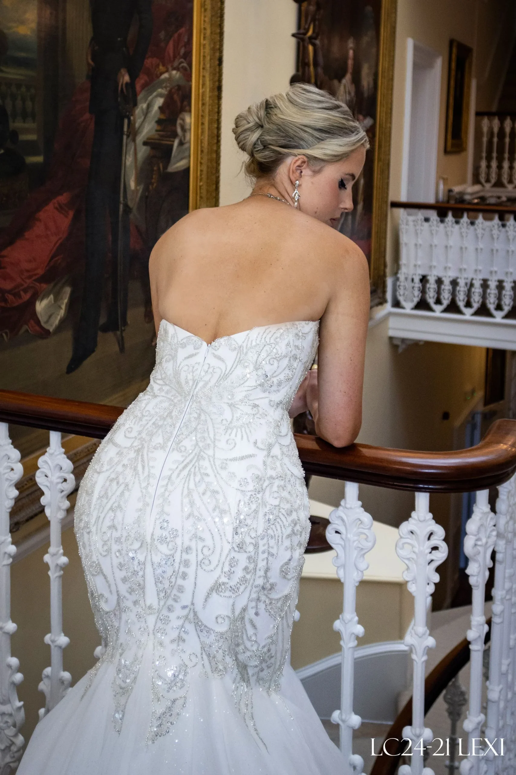 LC24-21 Strapless Crystal Mermaid Wedding Dress - Image 4