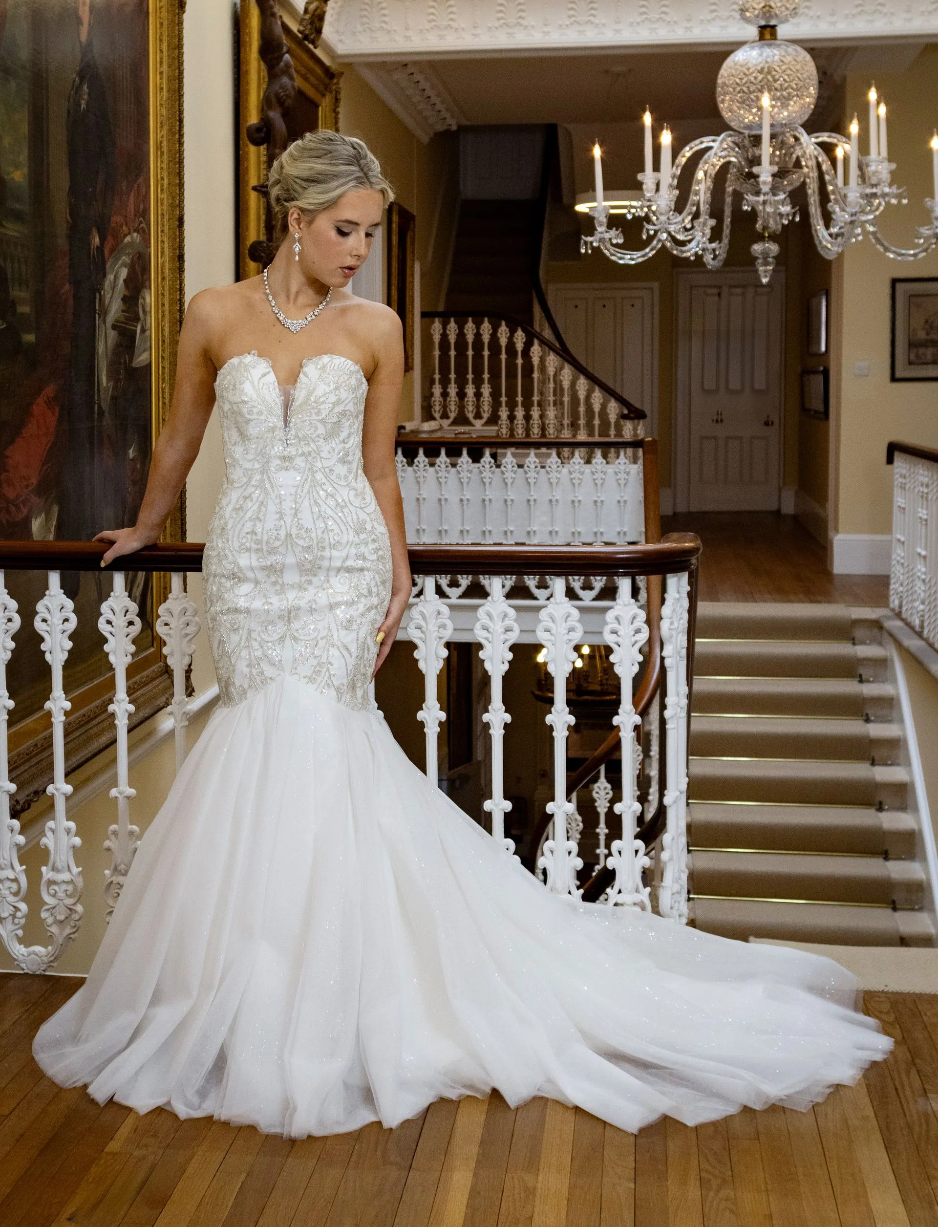 LC24-21 Strapless Crystal Mermaid Wedding Dress