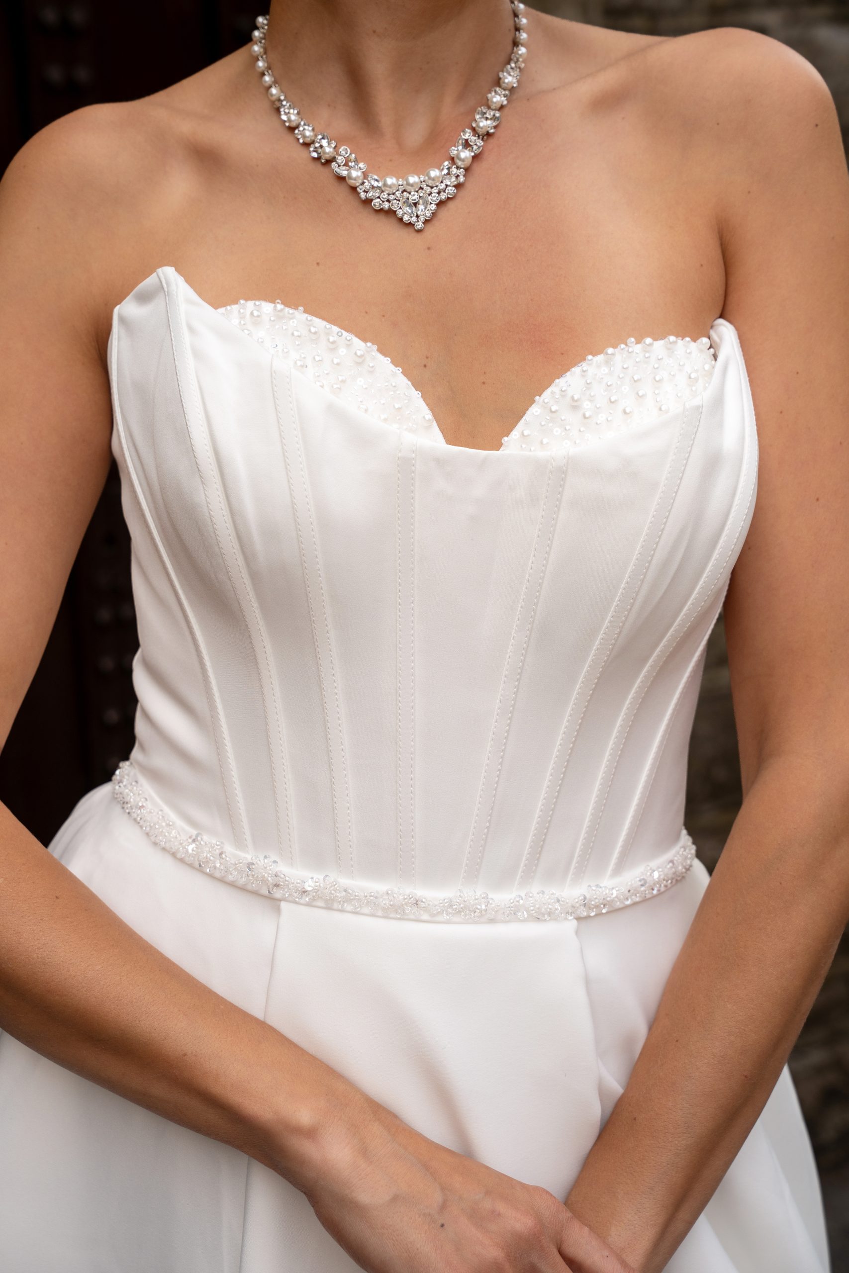 LC2705 – Elegant Britney Strapless A-Line Wedding Dress - Image 3