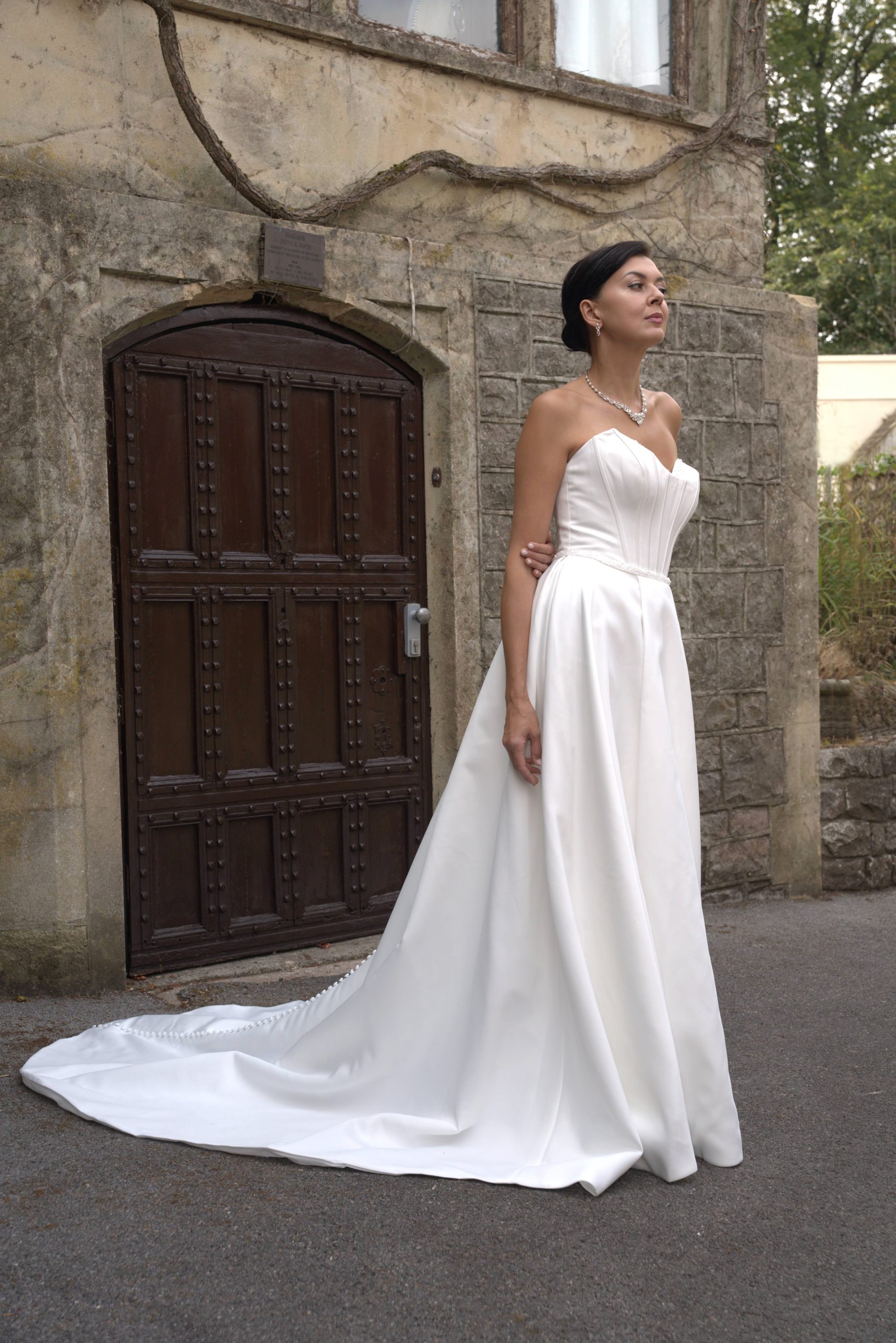 LC2705 – Elegant Britney Strapless A-Line Wedding Dress - Image 5