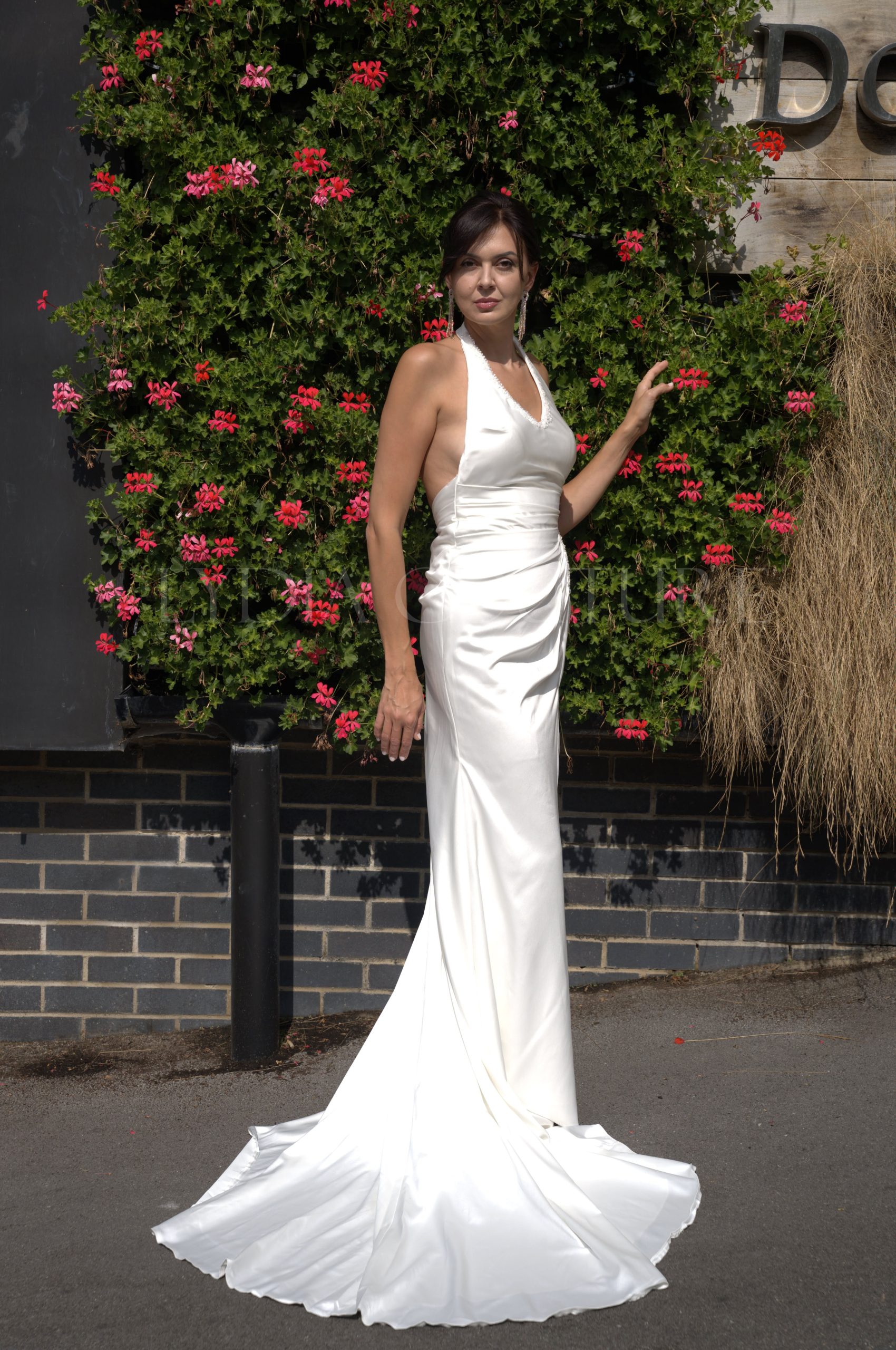 LC2701 – Elegant Jenny Halter-Neck Satin Wedding Dress - Image 3